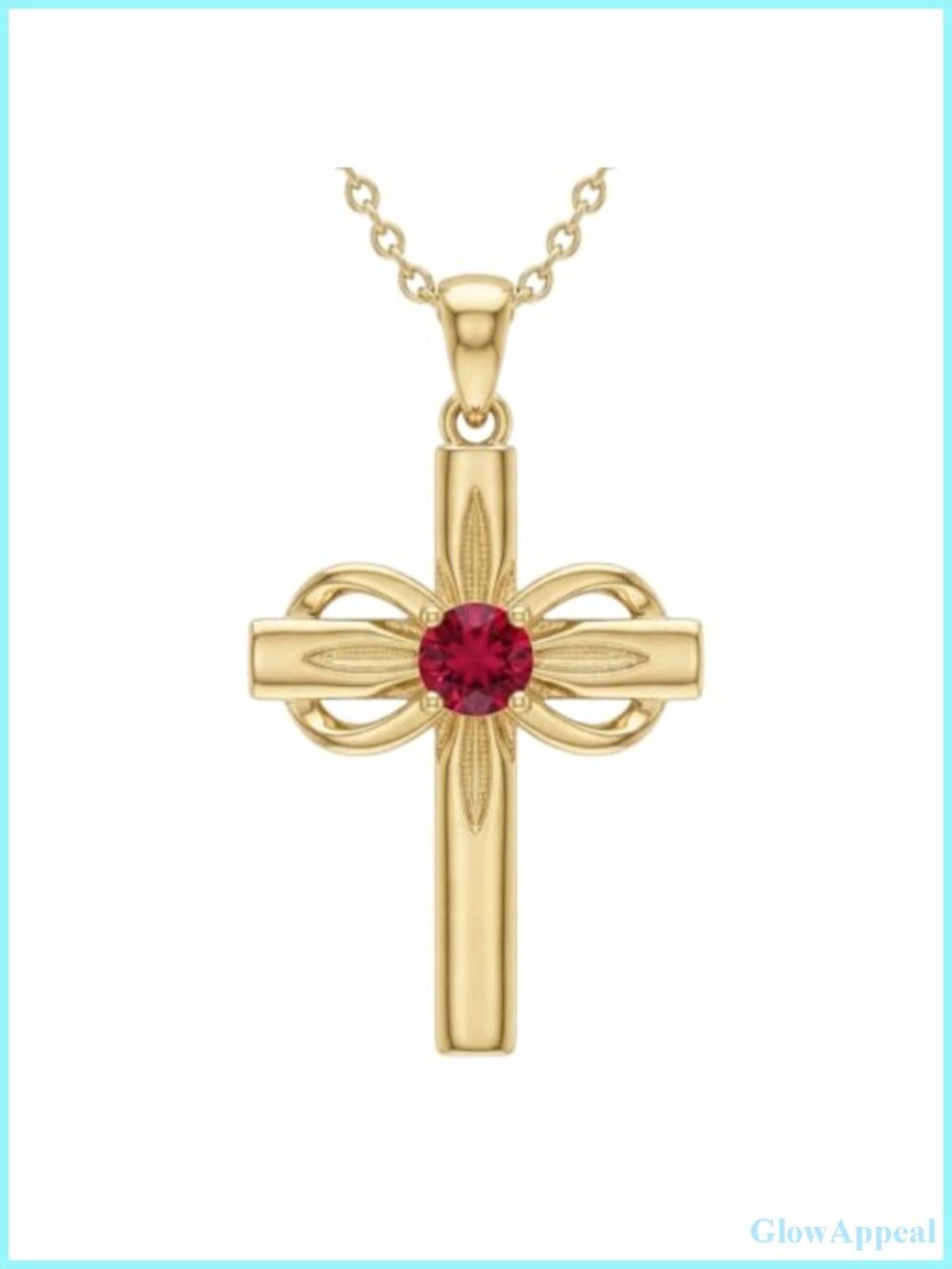 14K Gold Plated Cross Pendant Necklace Birthstone Jewelry